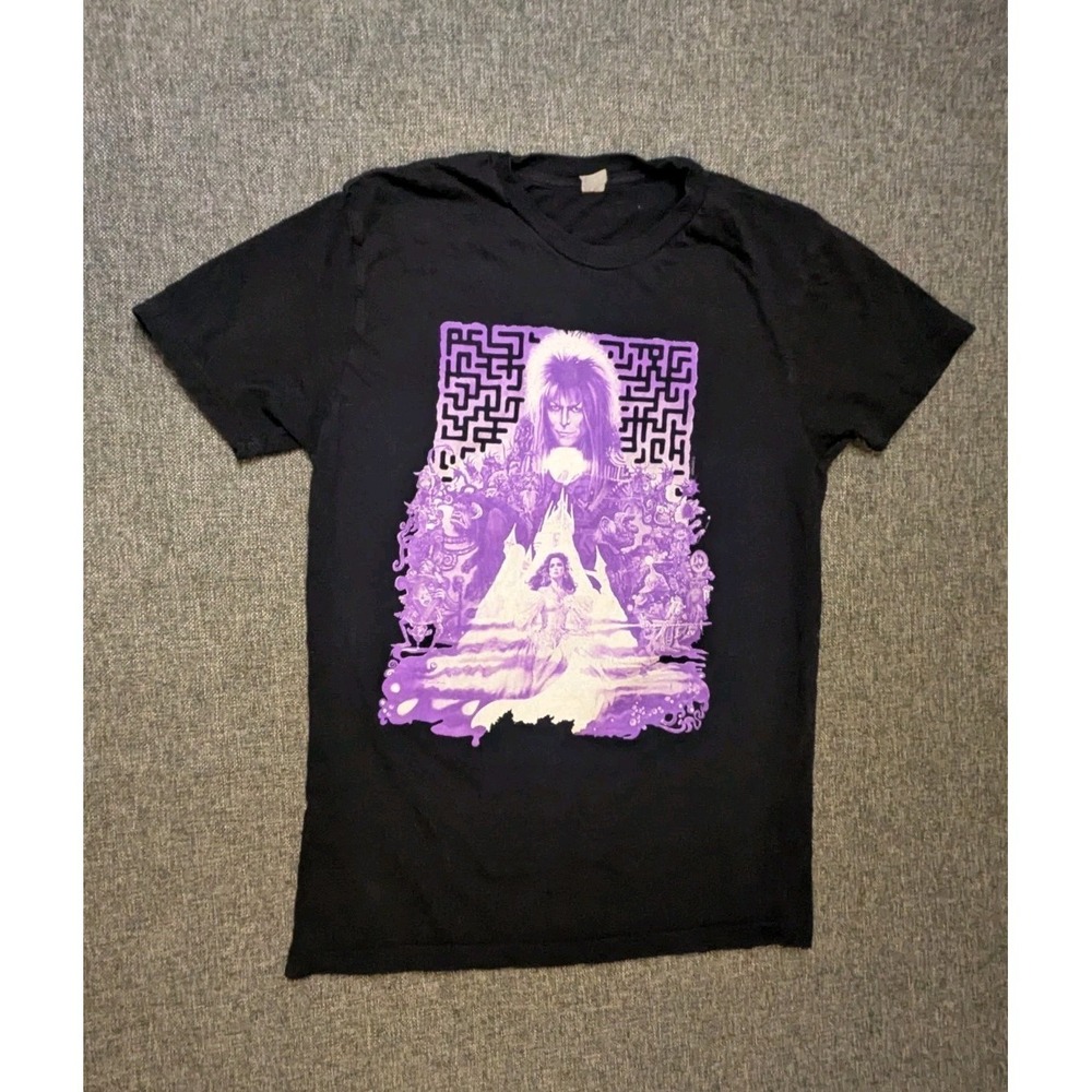 Labyrinth Movie David Bowie Goblin King Black T Shirt Size Medium Graphic Tee